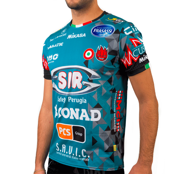 バレーボール イタリア セリエaセーフティペルージャ 19 コッパイタリア 試合用ジャージ ブルー 海外スポーツグッズkitahefu