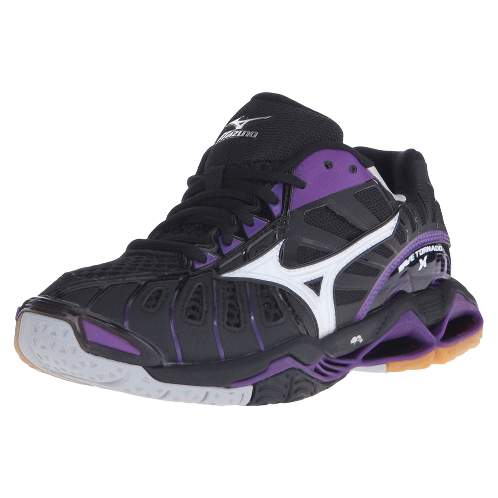 ミズノ 日本未発売インドアシューズウェーブトルネード X ブラック パープル 海外スポーツグッズkitahefu